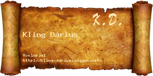Kling Dárius névjegykártya